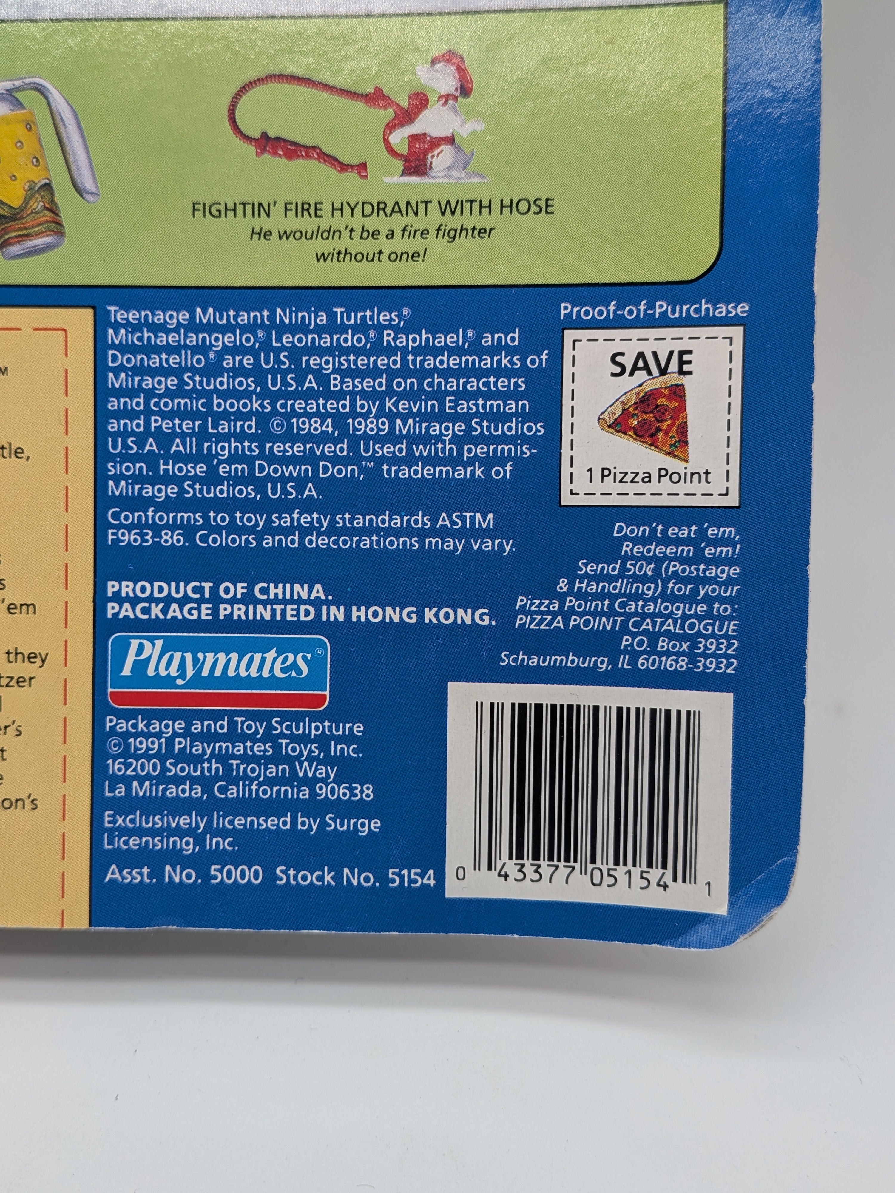 Playmates 1991 Teenage Mutant Ninja Turtles Hose 'Em Down Don