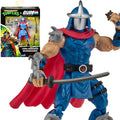 Action figure of Shredder from Teenage Mutant Ninja Turtles with packaging in the background